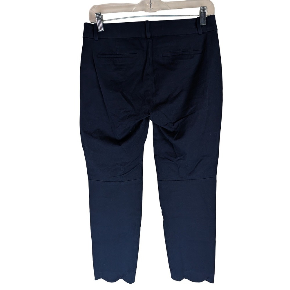 J. by J.Crew Pants Womens 6 Navy Blue Scalloped Hem Slim Ankle Side Zip L2007